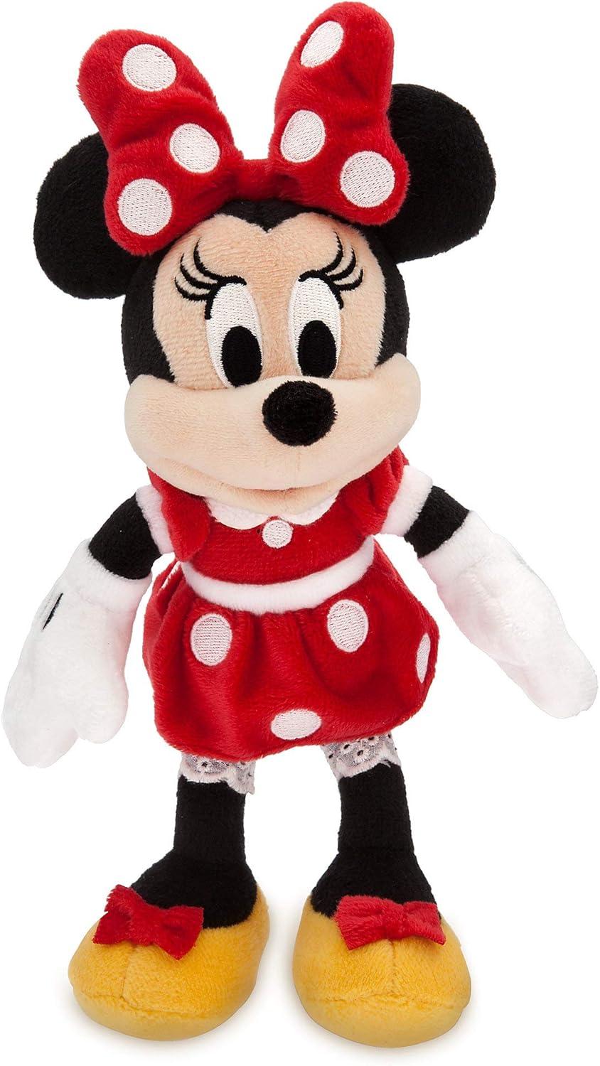 imageDISNEY STORE Mini Bean Bag Plushies  Stitch  Cute Stuffed Animal with Detailed Sculpting Embroidered Features Bean Bag Bottom Plush Toys for KidsMinnie Mouse Red