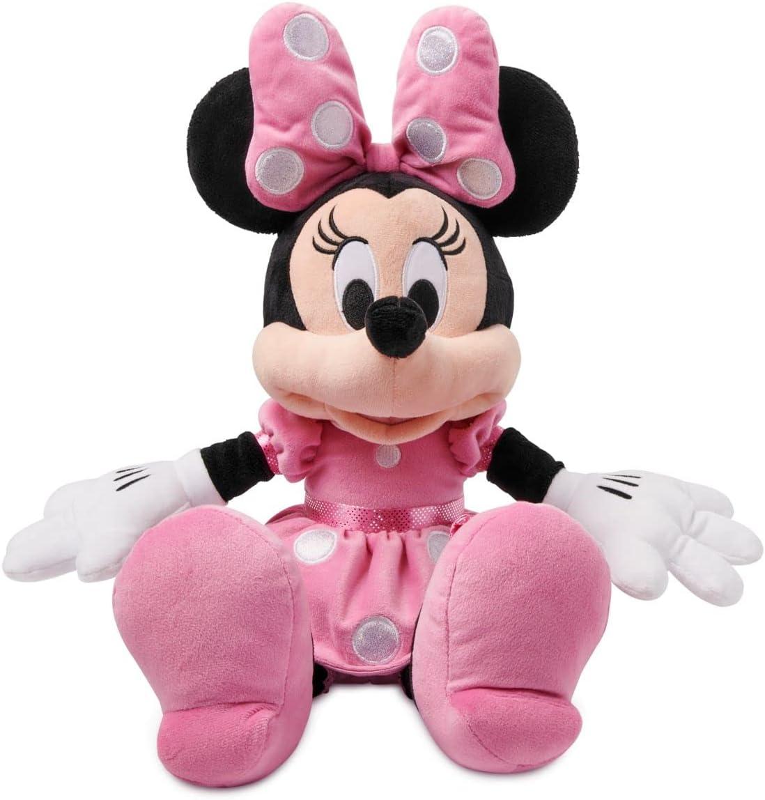 imageDISNEY STORE Official Angel Medium Soft Toy for Kids Cuddly Character with Fuzzy Texture and Embroidered Details Flexible Floppy Ears Disney Plushy Suitable for All AgesMinnie Pink