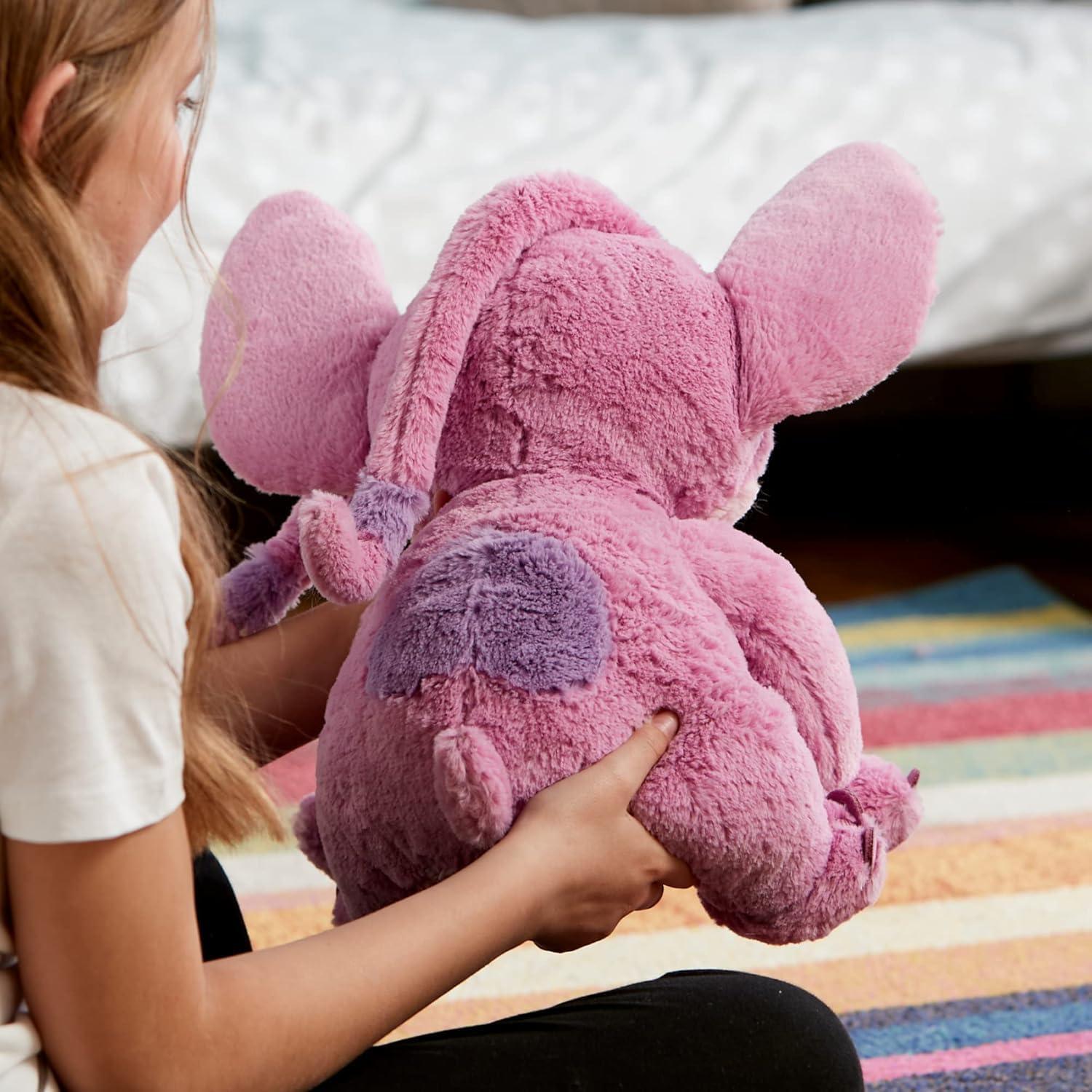 imageDISNEY STORE Official Angel Medium Soft Toy for Kids Cuddly Character with Fuzzy Texture and Embroidered Details Flexible Floppy Ears Disney Plushy Suitable for All AgesAngel
