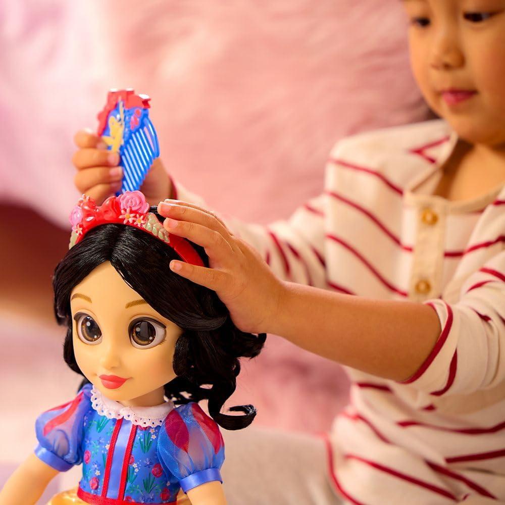 imageDISNEY STORE Official Anna Once Upon a Story Doll  16 Inch Disney Princess Toys Featuring Reflective Eyes with 3D Pupil and Iris Detailed Costume Hair Comb ampamp Shoes  Comes in Display BoxSnow White