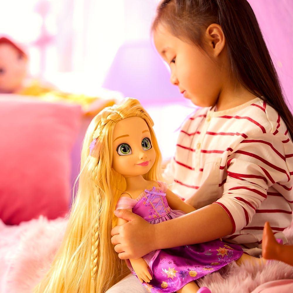imageDISNEY STORE Official Anna Once Upon a Story Doll  16 Inch Disney Princess Toys Featuring Reflective Eyes with 3D Pupil and Iris Detailed Costume Hair Comb ampamp Shoes  Comes in Display BoxRapunzel