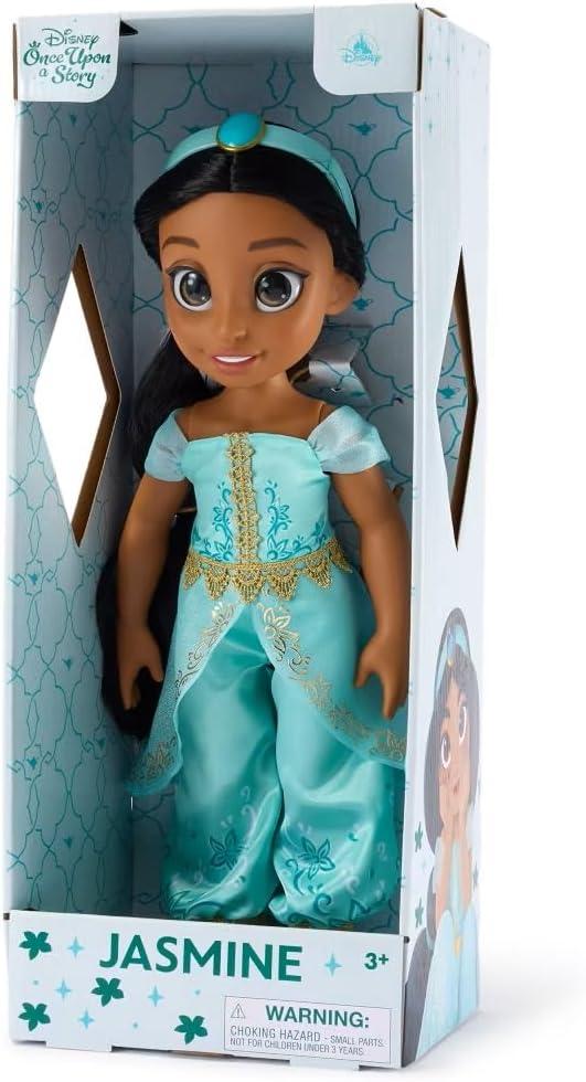 imageDISNEY STORE Official Anna Once Upon a Story Doll  16 Inch Disney Princess Toys Featuring Reflective Eyes with 3D Pupil and Iris Detailed Costume Hair Comb ampamp Shoes  Comes in Display BoxJasmine