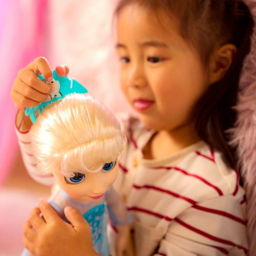 imageDISNEY STORE Official Anna Once Upon a Story Doll  16 Inch Disney Princess Toys Featuring Reflective Eyes with 3D Pupil and Iris Detailed Costume Hair Comb ampamp Shoes  Comes in Display BoxElsa