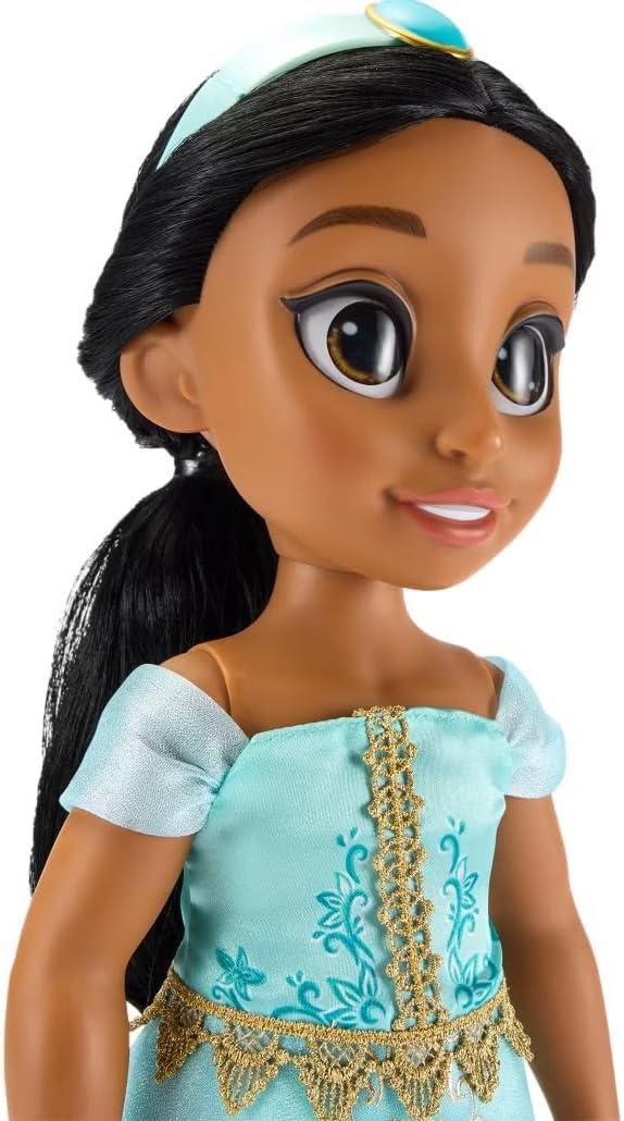 imageDISNEY STORE Official Anna Once Upon a Story Doll  16 Inch Disney Princess Toys Featuring Reflective Eyes with 3D Pupil and Iris Detailed Costume Hair Comb ampamp Shoes  Comes in Display BoxJasmine