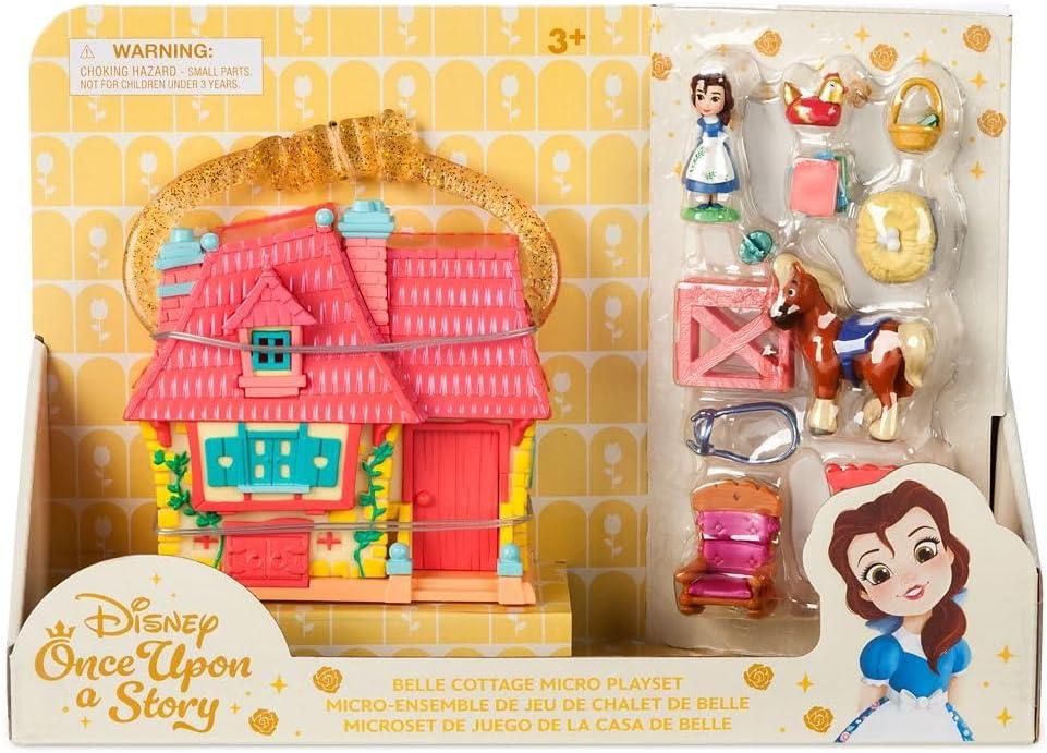 imageDISNEY STORE Official Jasmine Palace Micro Play Set Micro Toy Set Includes Jasmine Aladdin Genie and Abu Micro Figures Travel Toy Portable Playset with Handle Travel Toys with Surprise RevealsBelle