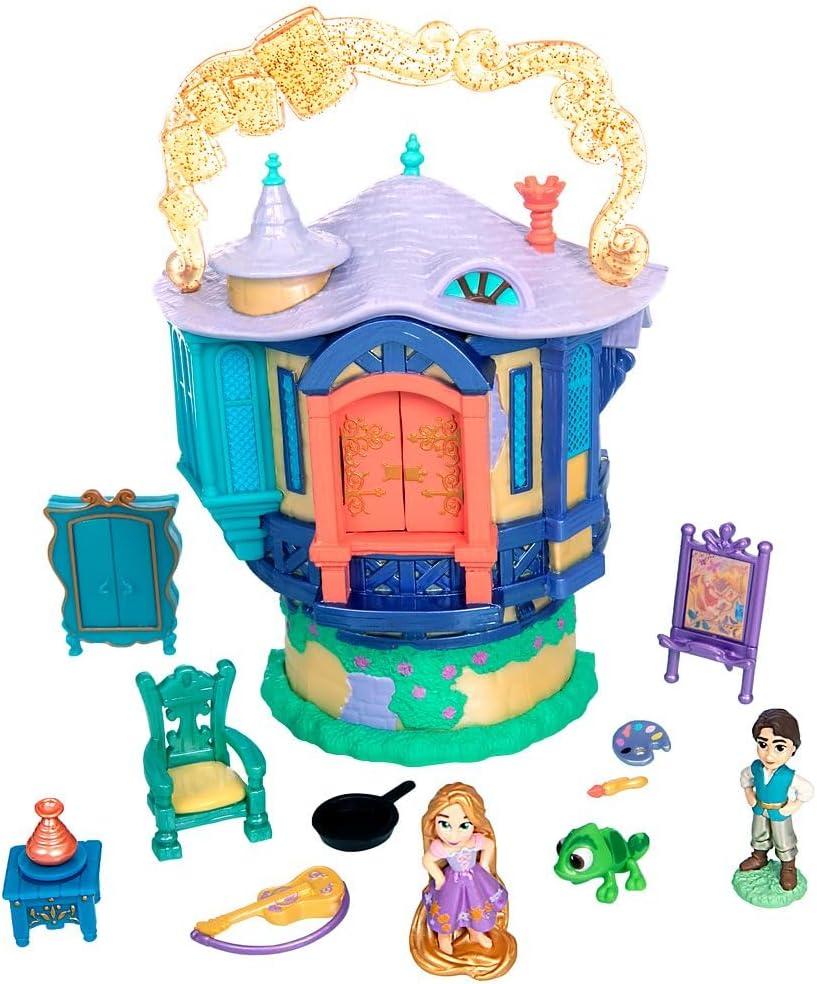 imageDISNEY STORE Official Jasmine Palace Micro Play Set Micro Toy Set Includes Jasmine Aladdin Genie and Abu Micro Figures Travel Toy Portable Playset with Handle Travel Toys with Surprise RevealsRapunzel
