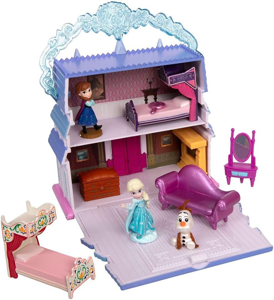 imageDISNEY STORE Official Jasmine Palace Micro Play Set Micro Toy Set Includes Jasmine Aladdin Genie and Abu Micro Figures Travel Toy Portable Playset with Handle Travel Toys with Surprise RevealsFrozen