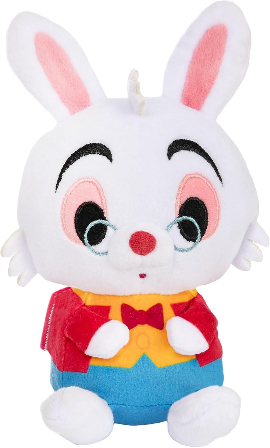 imageDISNEY STORE Official Mini MixIts Plushies  Alice  Cute Stuffed Animals  Mix ampamp Match Detachable Hats  Hook and Loop Strap  Plush Toys for Kids and Collectors 7 InchWhite Rabbit