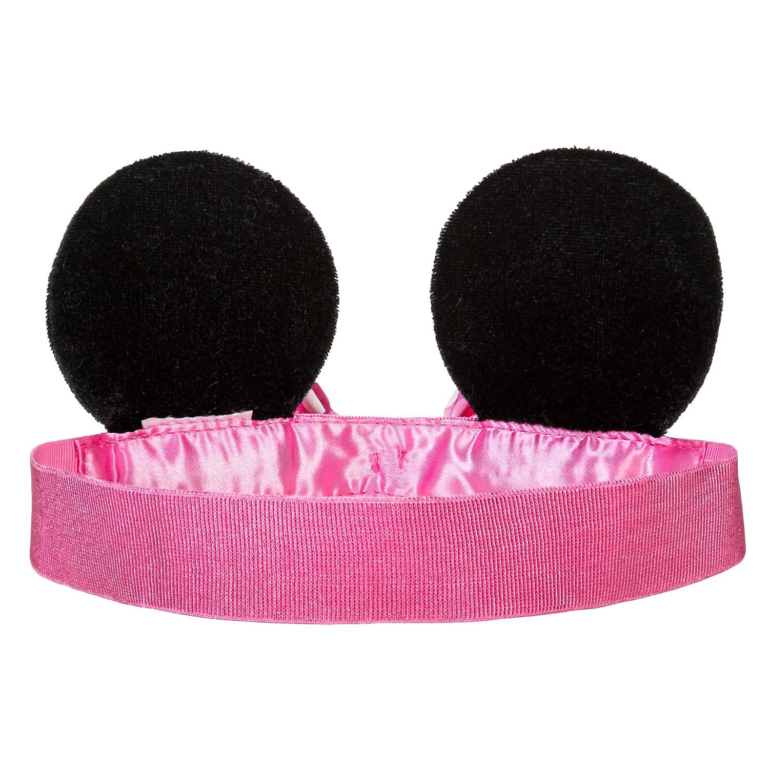 imageDISNEY STORE Official Minnie Mouse Ears Headband for Baby  Plush Ears with Pink Polka Dot Satin Bow Comfy Pink Elastic Band  Disney Hair Accessories for Babies Perfect for Little Ones