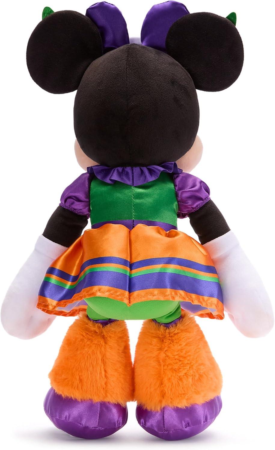 imageDISNEY STORE Official Minnie Mouse Halloween Plush  Disney Halloween Stuffed Animal with Embroidered Features Detailed Plush Sculpting Satin Print Dress Bow Felt Teeth and Cyclops EyeMinnie