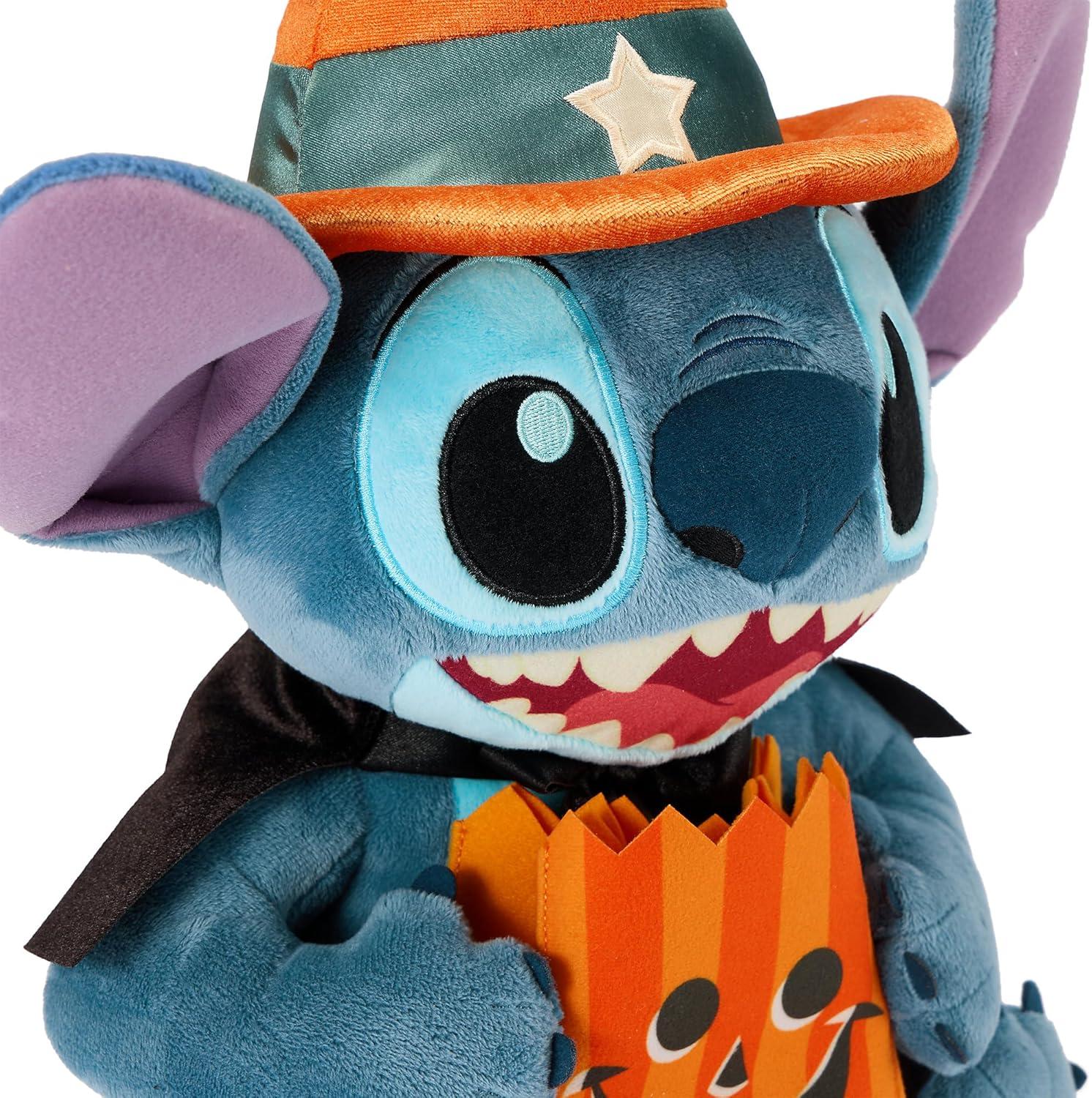 imageDISNEY STORE Official Minnie Mouse Halloween Plush  Disney Halloween Stuffed Animal with Embroidered Features Detailed Plush Sculpting Satin Print Dress Bow Felt Teeth and Cyclops EyeStitch
