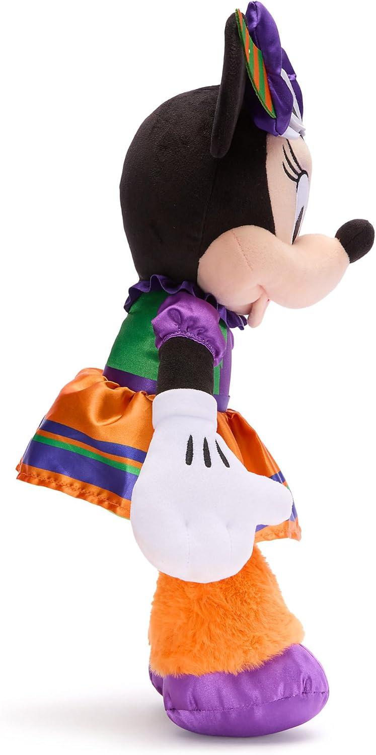 imageDISNEY STORE Official Minnie Mouse Halloween Plush  Disney Halloween Stuffed Animal with Embroidered Features Detailed Plush Sculpting Satin Print Dress Bow Felt Teeth and Cyclops EyeMinnie