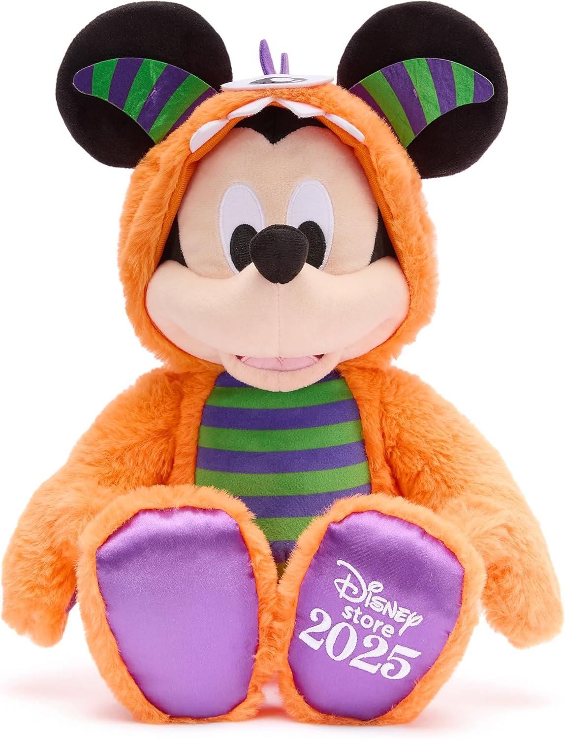 imageDISNEY STORE Official Minnie Mouse Halloween Plush  Disney Halloween Stuffed Animal with Embroidered Features Detailed Plush Sculpting Satin Print Dress Bow Felt Teeth and Cyclops EyeMickey