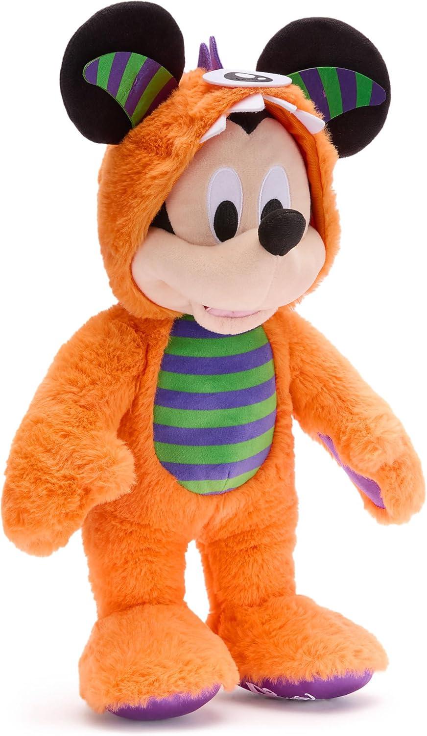 imageDISNEY STORE Official Minnie Mouse Halloween Plush  Disney Halloween Stuffed Animal with Embroidered Features Detailed Plush Sculpting Satin Print Dress Bow Felt Teeth and Cyclops EyeMickey