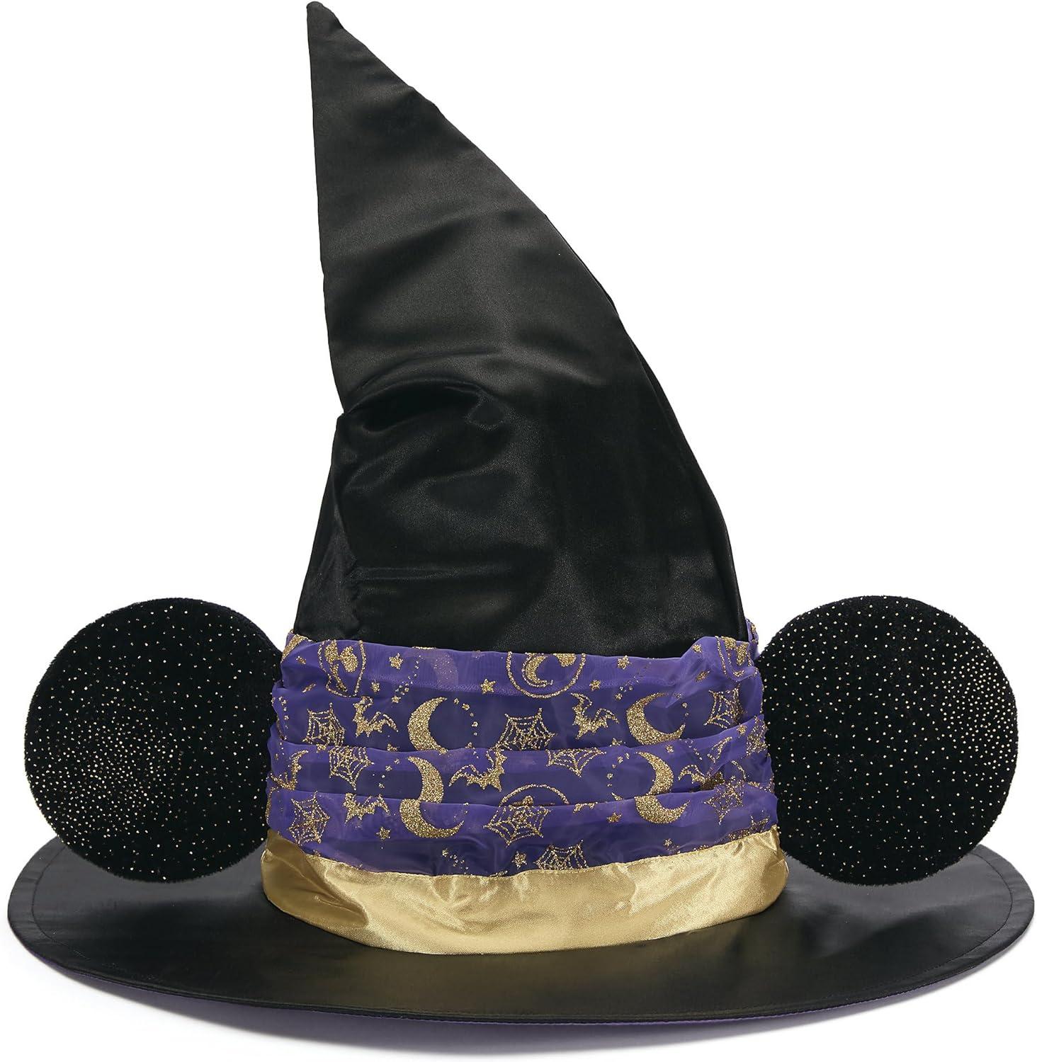 imageDISNEY STORE Official Minnie Mouse Witch Hat for Kids  Halloween Party Costume Accessory with Golden Flecks Ears Organza Hatband and Wired Brim  Fits Most  Matches Minnie Mouse Witch Costume