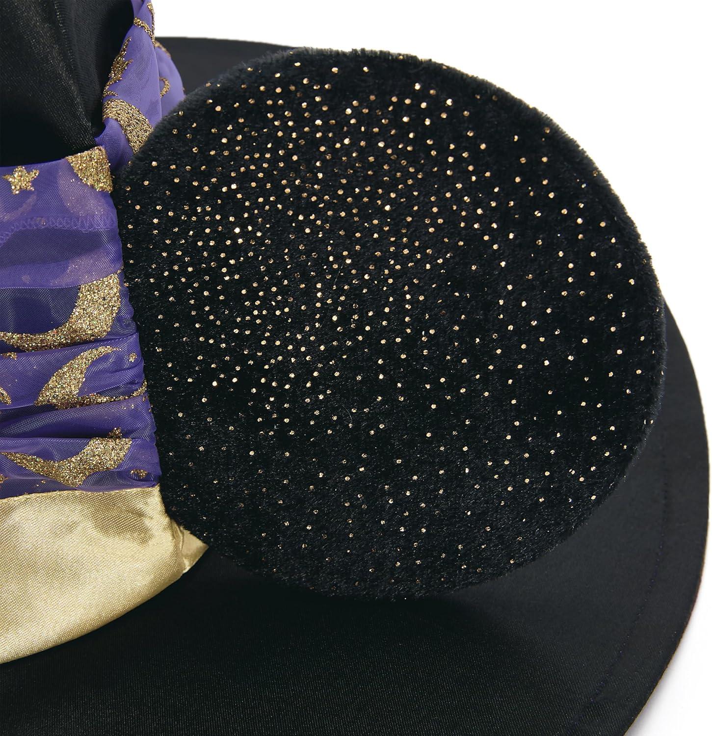 imageDISNEY STORE Official Minnie Mouse Witch Hat for Kids  Halloween Party Costume Accessory with Golden Flecks Ears Organza Hatband and Wired Brim  Fits Most  Matches Minnie Mouse Witch Costume