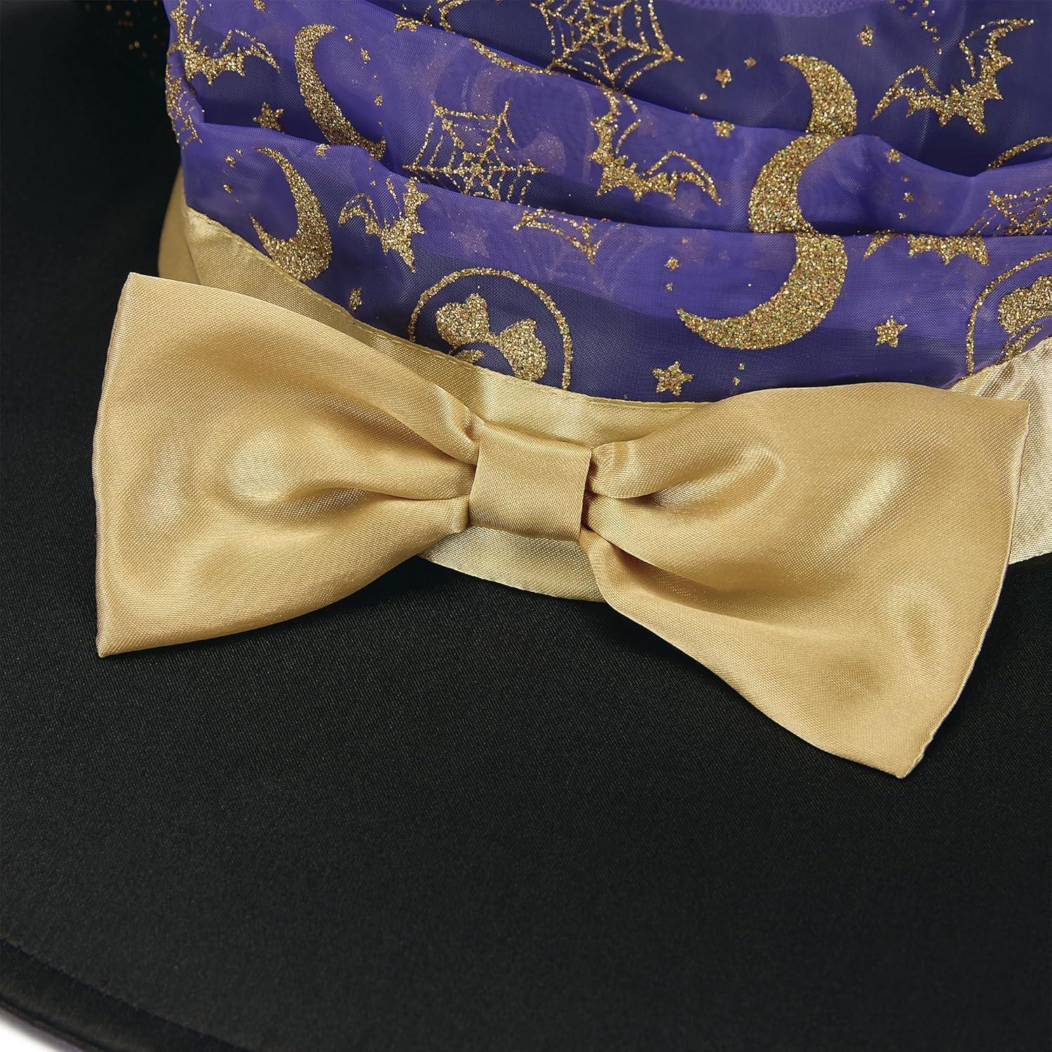 imageDISNEY STORE Official Minnie Mouse Witch Hat for Kids  Halloween Party Costume Accessory with Golden Flecks Ears Organza Hatband and Wired Brim  Fits Most  Matches Minnie Mouse Witch Costume