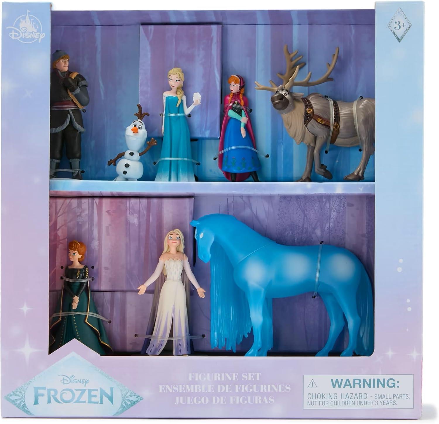 imageDISNEY STORE Official Once Upon a Story Figure Set  8 Fully Sculpted Disney Figures Including Cinderella Ariel Belle Jasmine Tiana ampamp More in DoubleTiered Box with Scenic BackgroundsFrozen