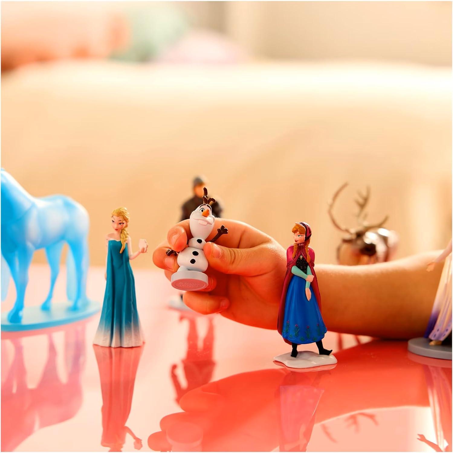 imageDISNEY STORE Official Once Upon a Story Figure Set  8 Fully Sculpted Disney Figures Including Cinderella Ariel Belle Jasmine Tiana ampamp More in DoubleTiered Box with Scenic BackgroundsFrozen