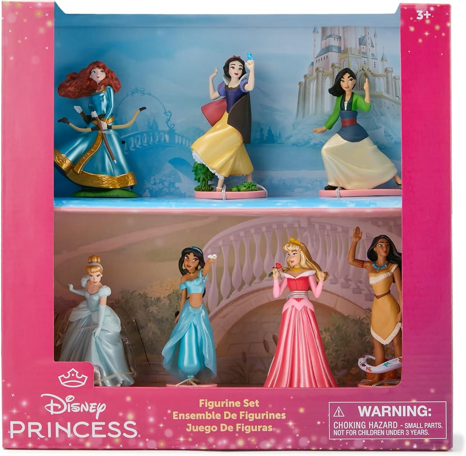imageDISNEY STORE Official Once Upon a Story Figure Set  8 Fully Sculpted Disney Figures Including Cinderella Ariel Belle Jasmine Tiana ampamp More in DoubleTiered Box with Scenic BackgroundsDisney Princess