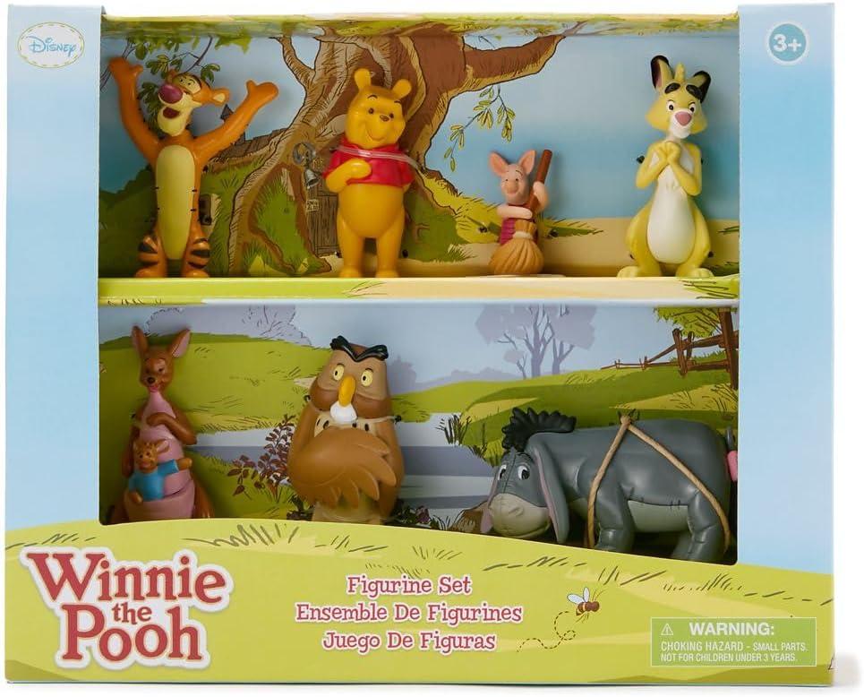 imageDISNEY STORE Official Once Upon a Story Figure Set  8 Fully Sculpted Disney Figures Including Cinderella Ariel Belle Jasmine Tiana ampamp More in DoubleTiered Box with Scenic BackgroundsWinnie the Pooh
