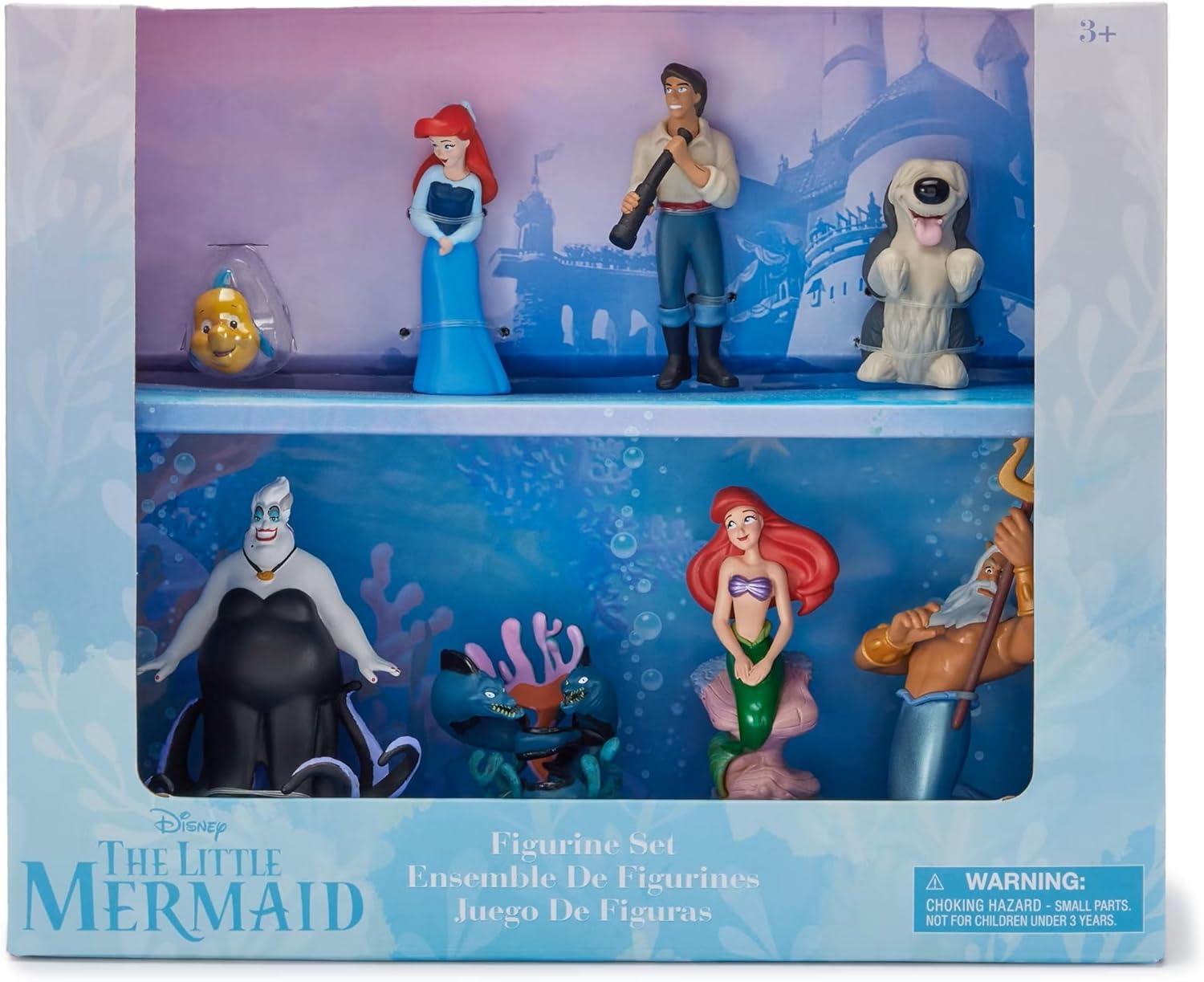 imageDISNEY STORE Official Once Upon a Story Figure Set  8 Fully Sculpted Disney Figures Including Cinderella Ariel Belle Jasmine Tiana ampamp More in DoubleTiered Box with Scenic BackgroundsLittle Mermaid