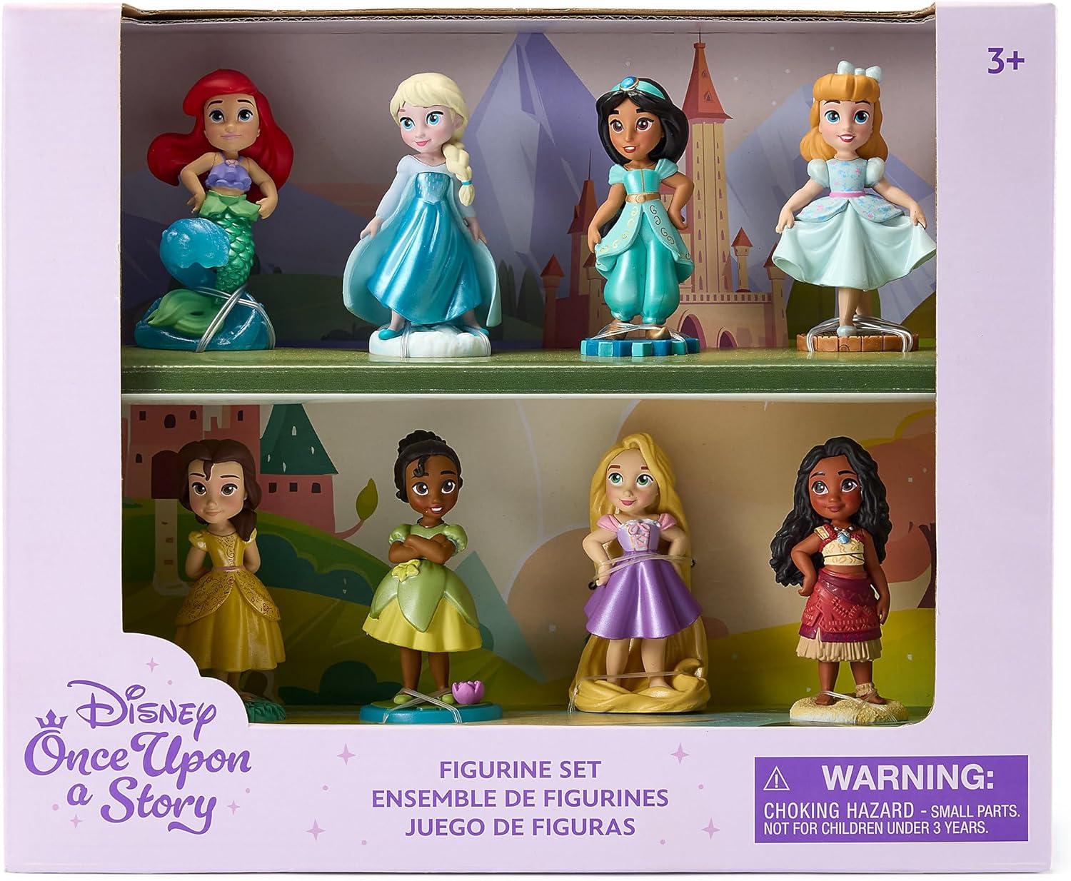 imageDISNEY STORE Official Once Upon a Story Figure Set  8 Fully Sculpted Disney Figures Including Cinderella Ariel Belle Jasmine Tiana ampamp More in DoubleTiered Box with Scenic BackgroundsOnce Upon A Story