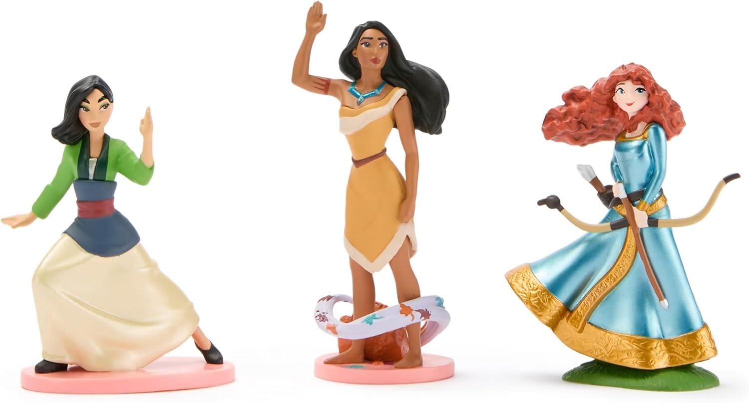 imageDISNEY STORE Official Once Upon a Story Figure Set  8 Fully Sculpted Disney Figures Including Cinderella Ariel Belle Jasmine Tiana ampamp More in DoubleTiered Box with Scenic BackgroundsDisney Princess