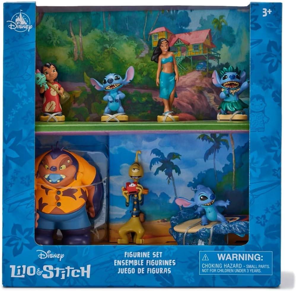 imageDISNEY STORE Official Once Upon a Story Figure Set  8 Fully Sculpted Disney Figures Including Cinderella Ariel Belle Jasmine Tiana ampamp More in DoubleTiered Box with Scenic BackgroundsLilo  Stitch