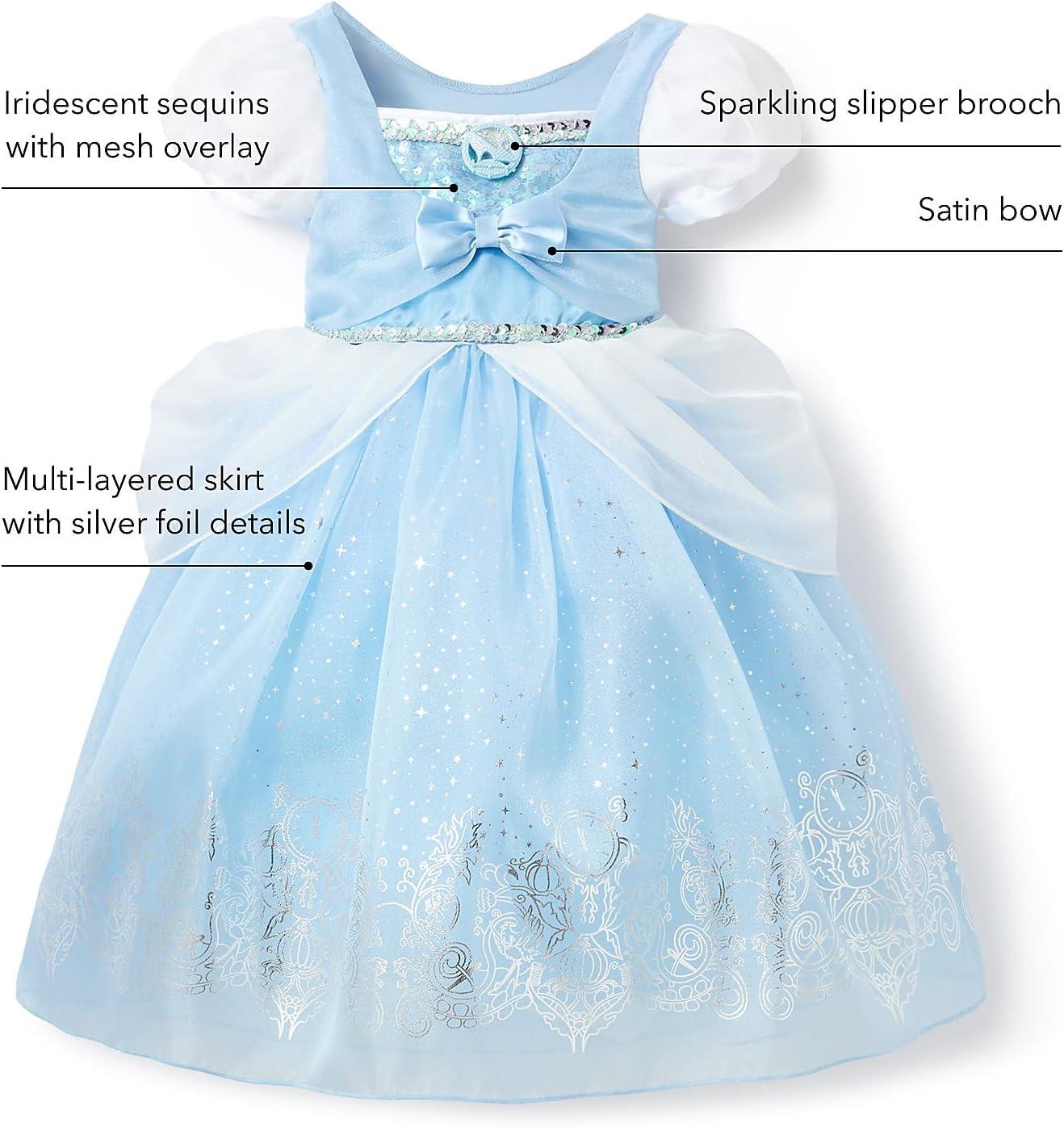 imageDISNEY STORE Official Princess Halloween Costume for Kids  Disney Princess Dresses  Dress up Clothes for Pretend PlayCinderella