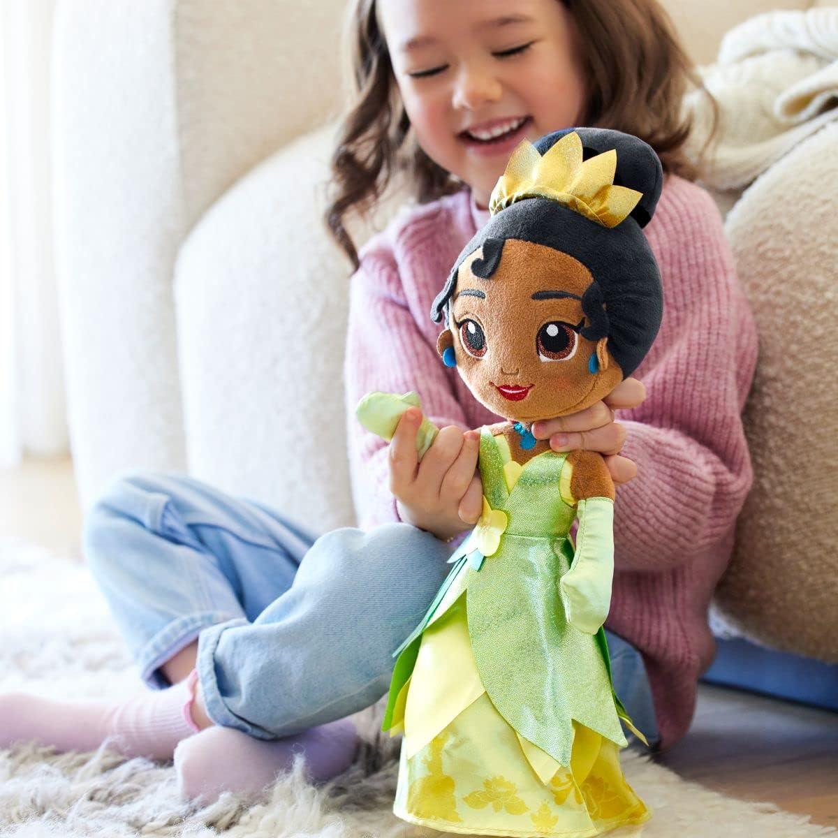 imageDISNEY STORE Official Princess Plush Doll Mulan Medium 14 Inches Soft Plushy with Embroidered Features Princess Toys for Girls Disney Dolls Stuffed Animals for GirlsTiana