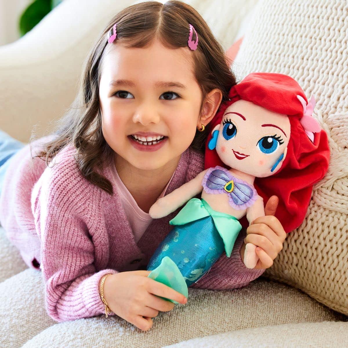 imageDISNEY STORE Official Princess Plush Doll Mulan Medium 14 Inches Soft Plushy with Embroidered Features Princess Toys for Girls Disney Dolls Stuffed Animals for GirlsAriel