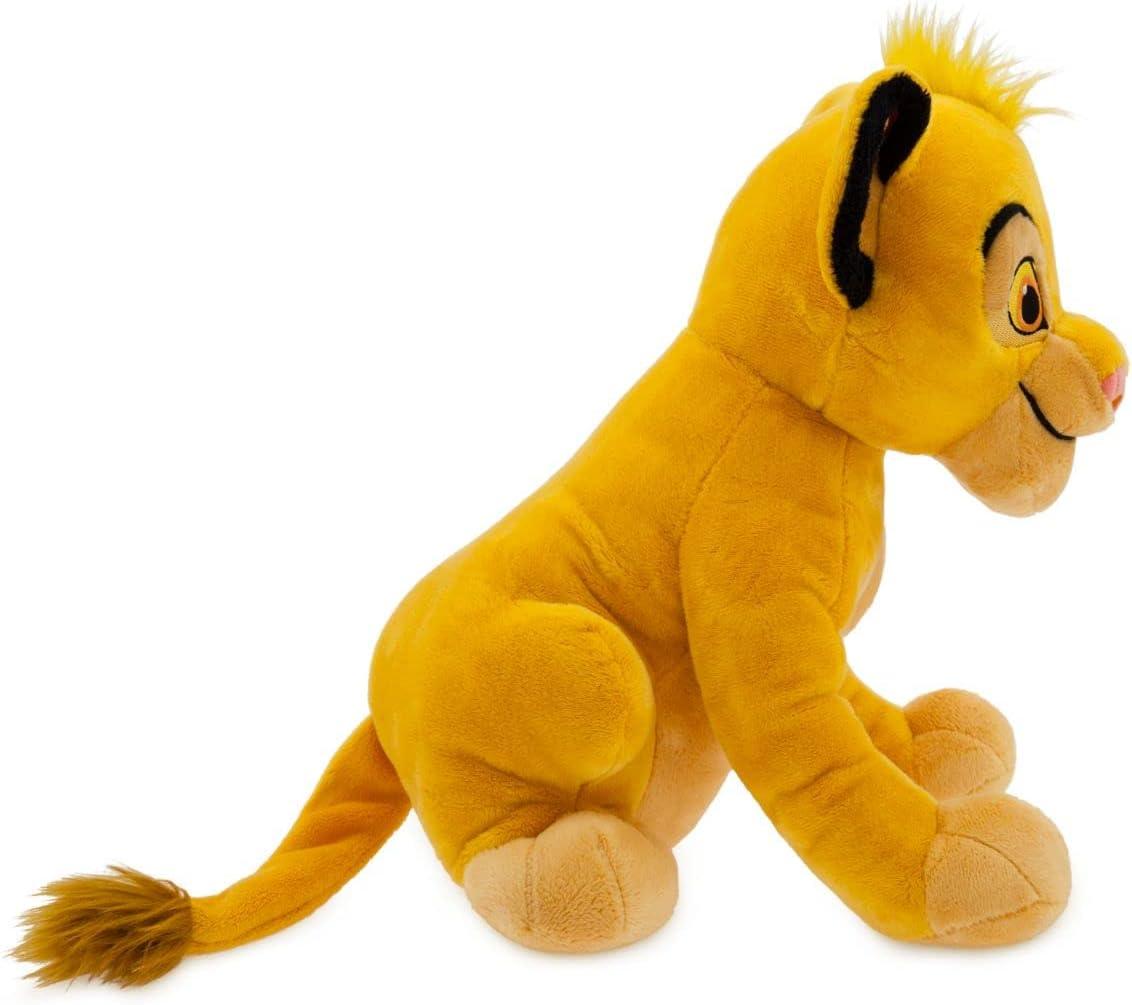 imageDISNEY STORE Official Simba Medium Soft Toy for Kids Cuddly Character with Fuzzy Texture and Embroidered Details Furry Mane and Tail Tuft Disney Plushy Suitable for All Ages