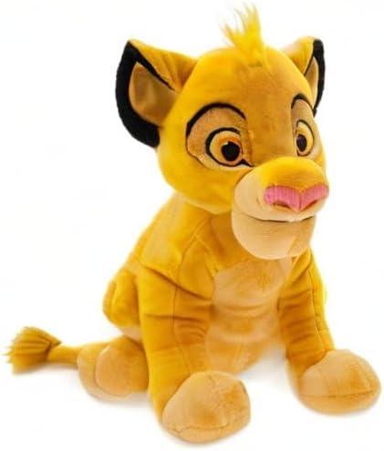 imageDISNEY STORE Official Simba Medium Soft Toy for Kids Cuddly Character with Fuzzy Texture and Embroidered Details Furry Mane and Tail Tuft Disney Plushy Suitable for All Ages