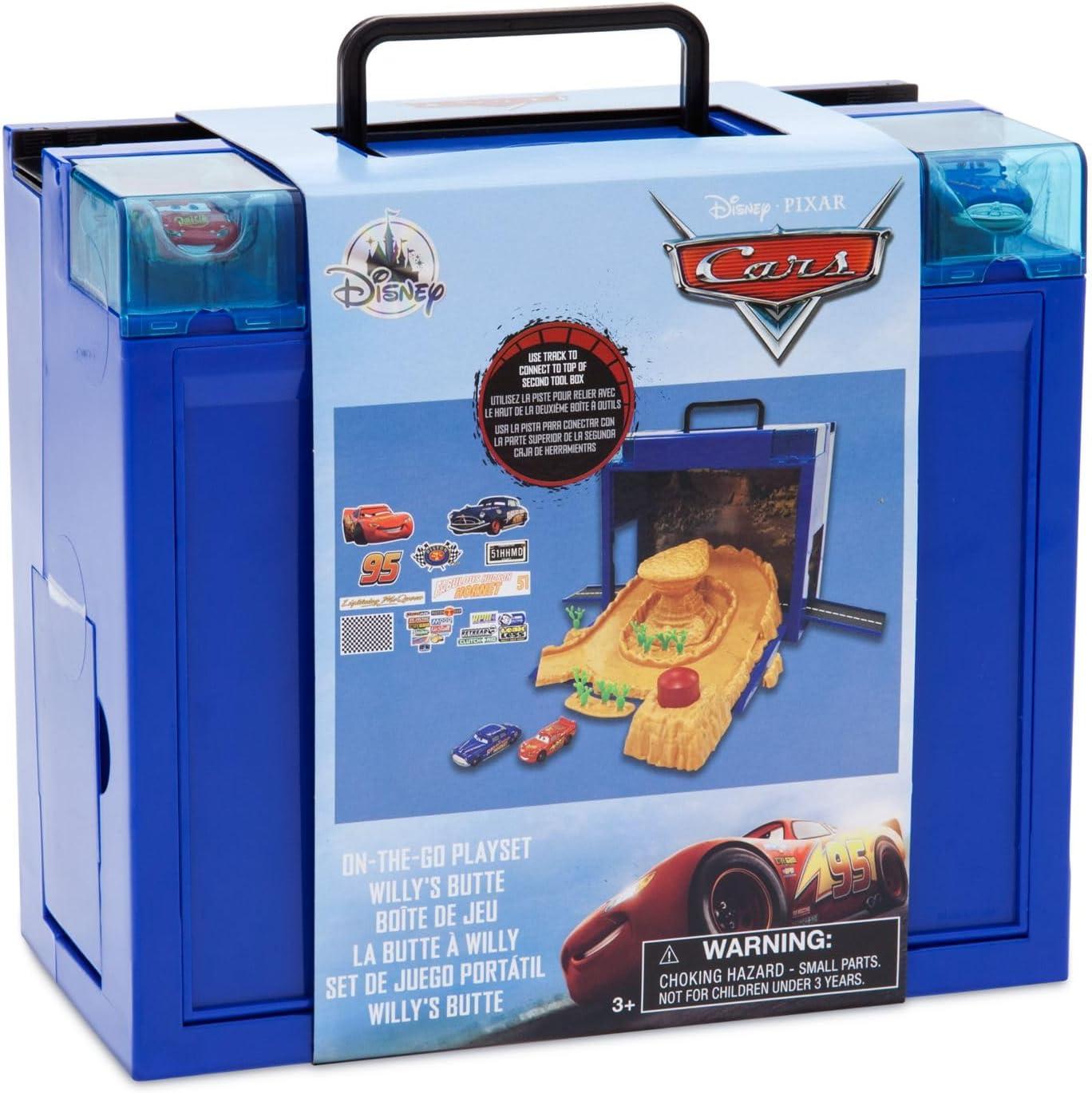 imageDisney Store Action Toys Pixar Car Play Set  Toolbox Case with Lightning McQueen ampamp Tow Mater Die Cast Cars Launcher Junkyard Shack and Accessories  Inspired by Disney Pixar Cars Films ampamp Cars LandWilly