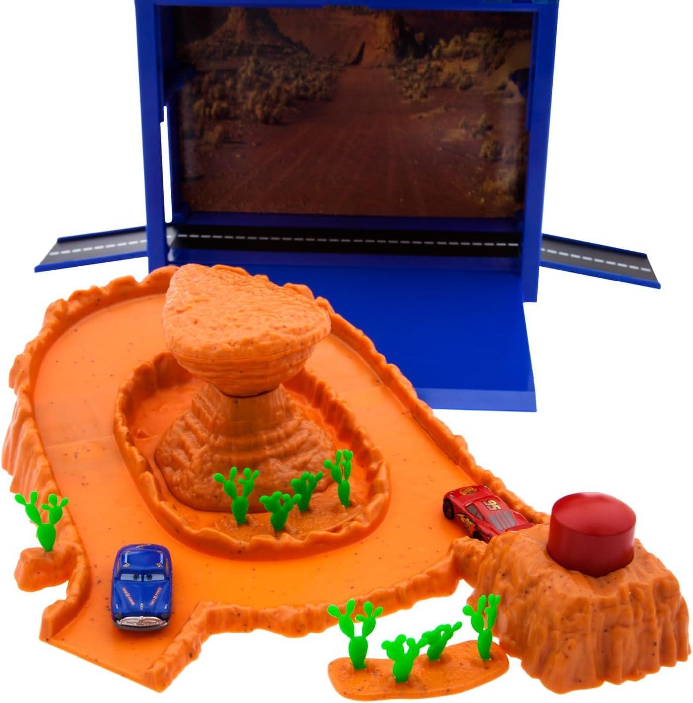 imageDisney Store Action Toys Pixar Car Play Set  Toolbox Case with Lightning McQueen ampamp Tow Mater Die Cast Cars Launcher Junkyard Shack and Accessories  Inspired by Disney Pixar Cars Films ampamp Cars LandWilly