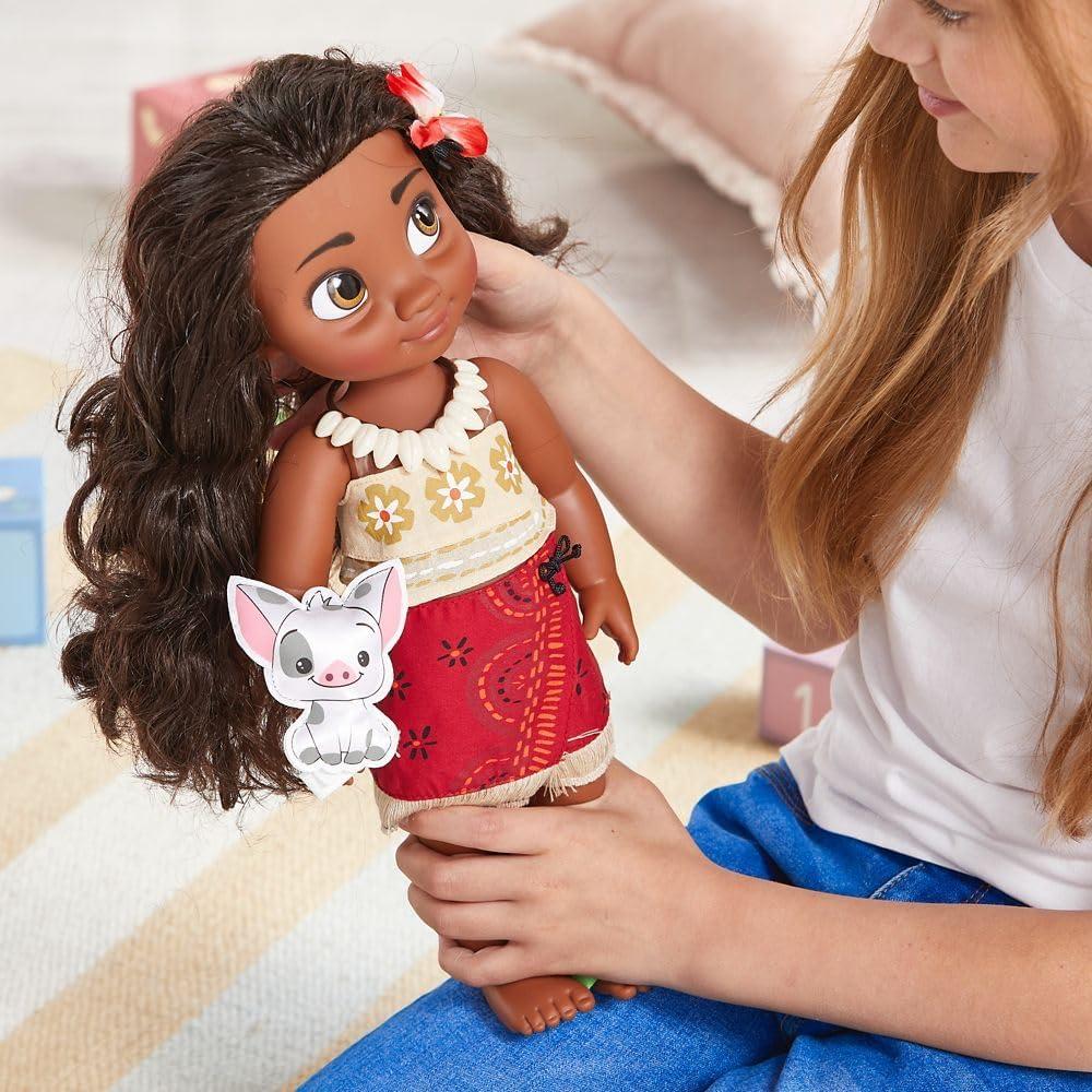 imageDisney Store Girls Animators Collection Moana Doll  16 Inches Toy Figure Molded Details Fully Posable Toy in Satin Dress  Suitable for Ages 3 Toy FigureMoana