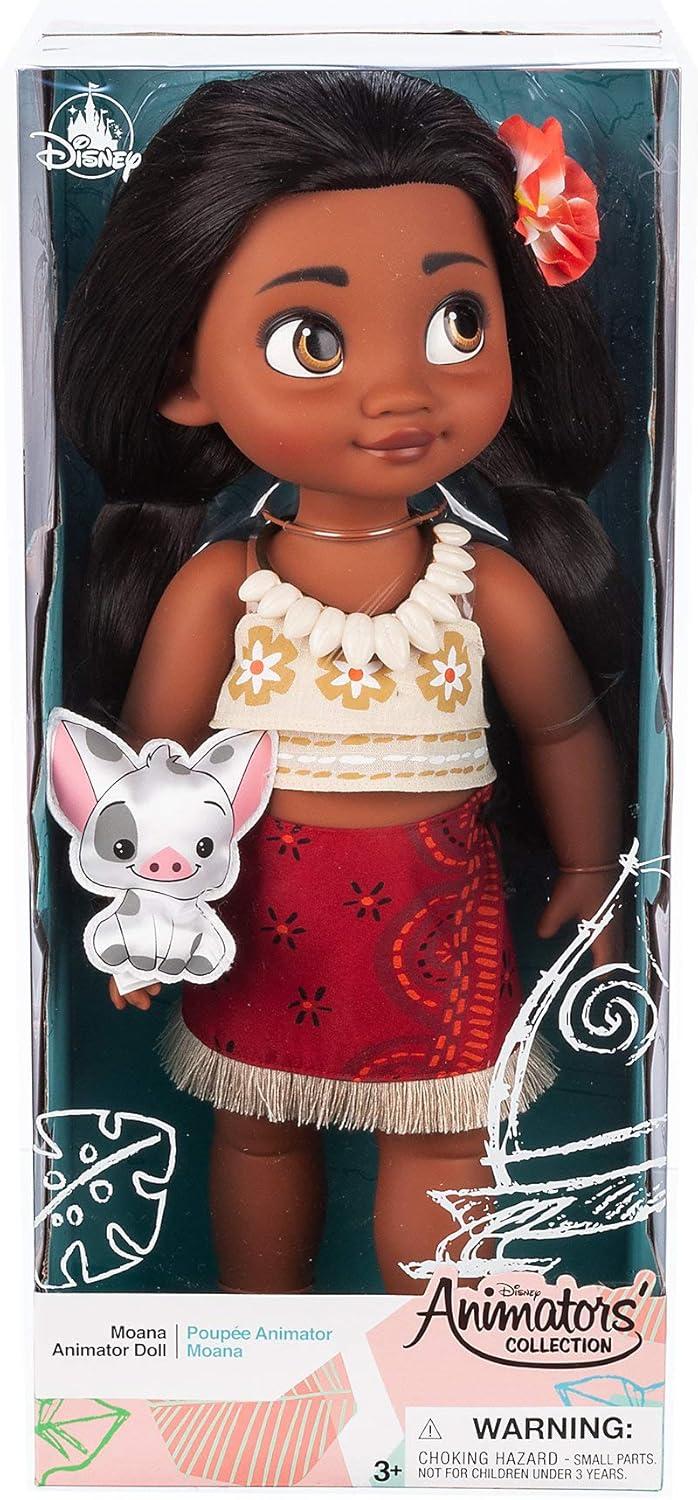 imageDisney Store Girls Animators Collection Moana Doll  16 Inches Toy Figure Molded Details Fully Posable Toy in Satin Dress  Suitable for Ages 3 Toy FigureMoana