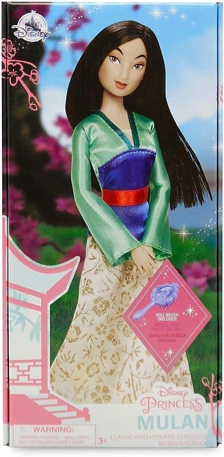 imageDisney Store Girls Princess Classic Doll Merida 11 Inches Includes Brush with Molded Details Fully Posable Toy in Classic OutfitMulan