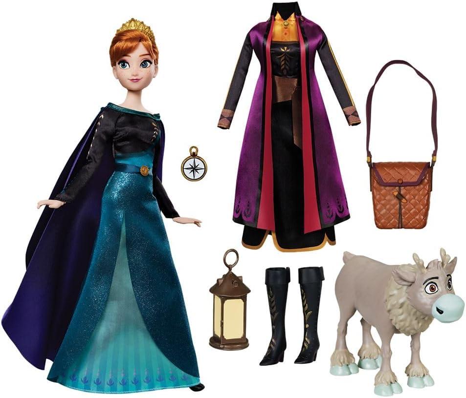 imageDisney Store Girls Princess Story Doll Anna from Frozen 11 Inches Includes Coloring Book and Additional Dress Princess Doll in Classic Outfit Princess Toys