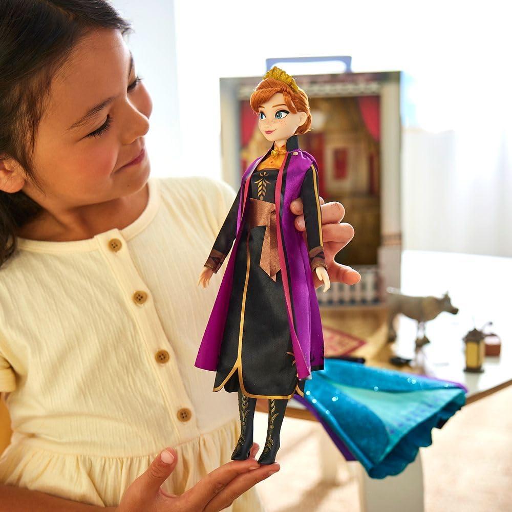 imageDisney Store Girls Princess Story Doll Anna from Frozen 11 Inches Includes Coloring Book and Additional Dress Princess Doll in Classic Outfit Princess Toys