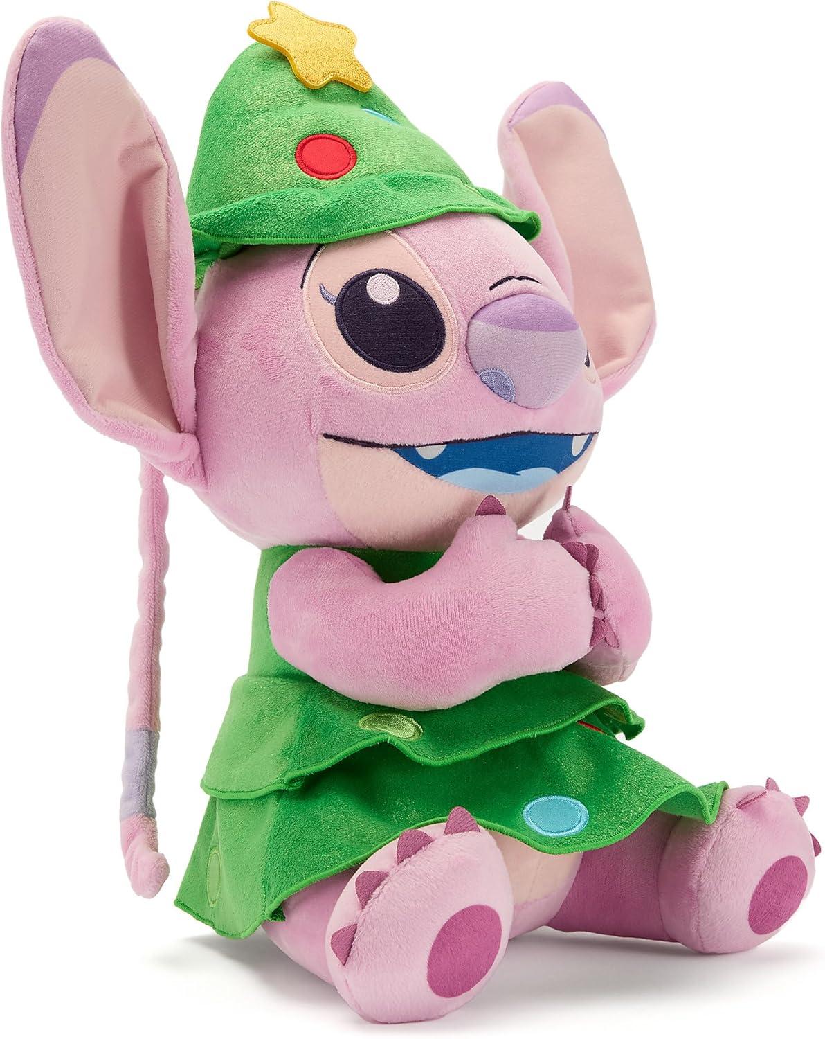 imageDisney Store Official Angel Holiday Plush  Lilo ampamp Stitch Christmas Stuffed Animals  14 Inch Disney Plushy  Features Christmas Tree Costume Dress with Metallic Ornaments Velour Dress ampamp Tiered HatAngel