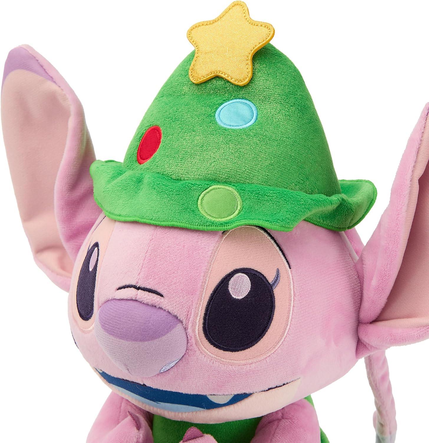 imageDisney Store Official Angel Holiday Plush  Lilo ampamp Stitch Christmas Stuffed Animals  14 Inch Disney Plushy  Features Christmas Tree Costume Dress with Metallic Ornaments Velour Dress ampamp Tiered HatAngel