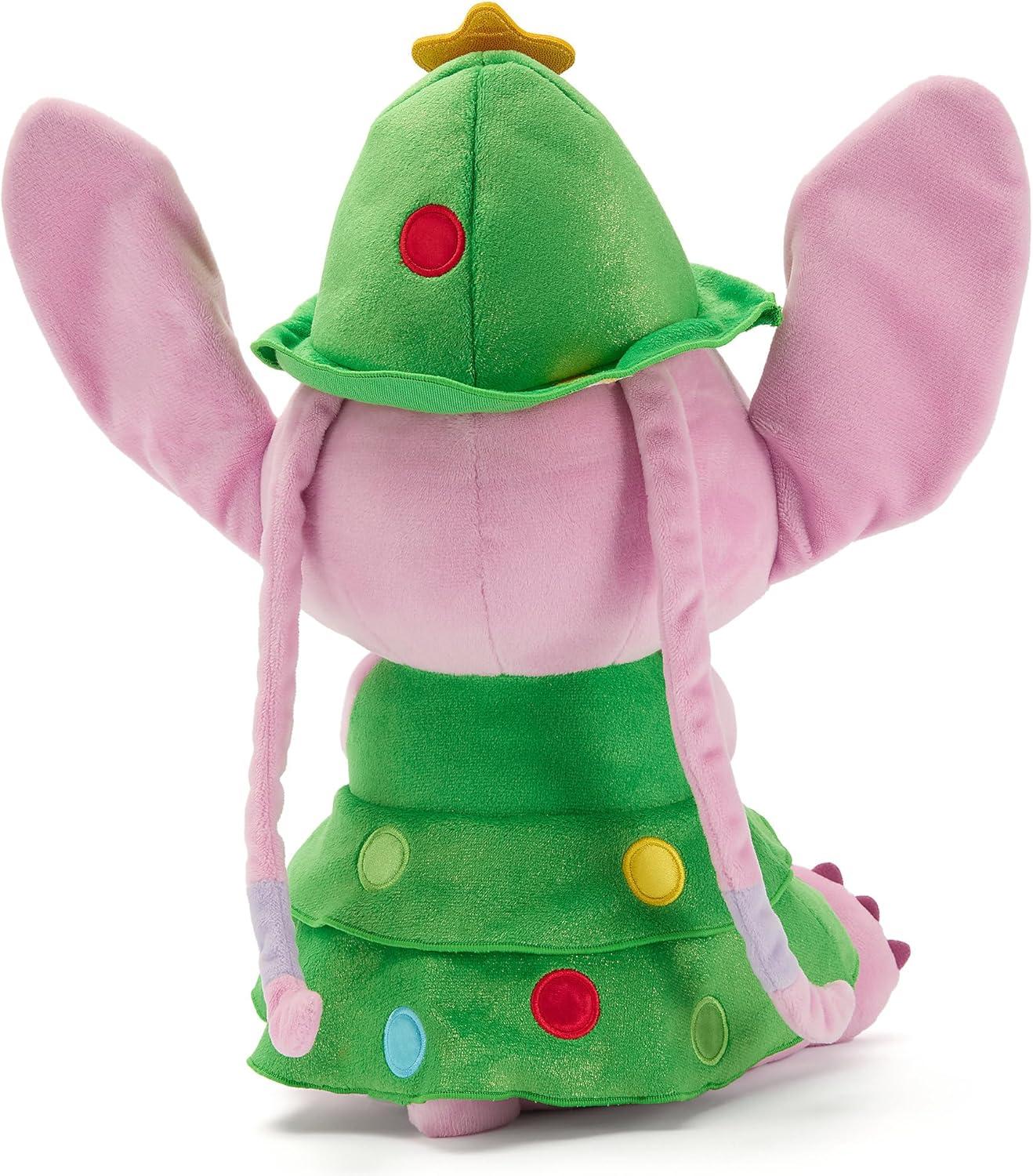 imageDisney Store Official Angel Holiday Plush  Lilo ampamp Stitch Christmas Stuffed Animals  14 Inch Disney Plushy  Features Christmas Tree Costume Dress with Metallic Ornaments Velour Dress ampamp Tiered HatAngel