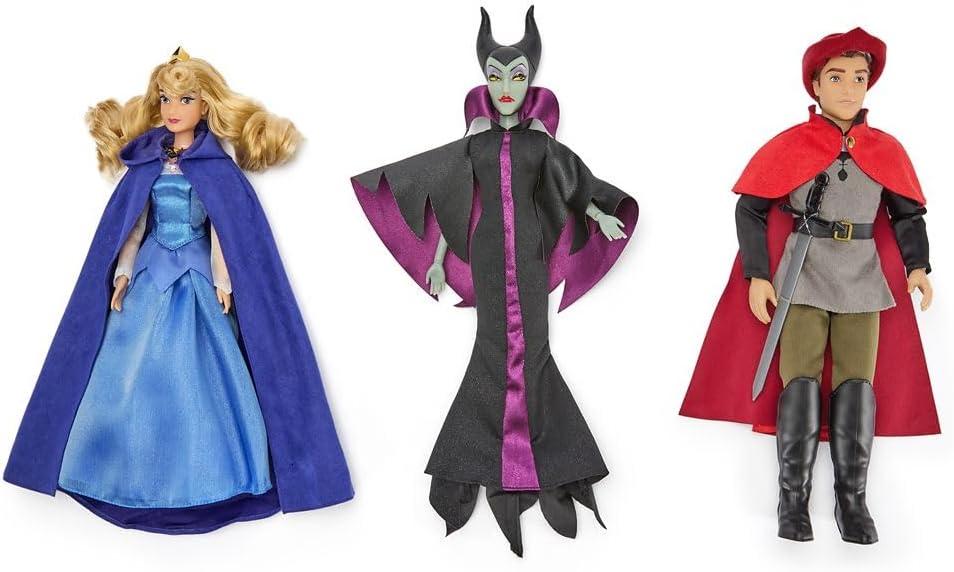 imageDisney Store Official Aurora Classic Doll Gift Set  Sleeping Beauty Play Set  Disney Princess Toys Playset Featuring Aurora Prince Phillip ampamp Maleficent Dolls with Accessories