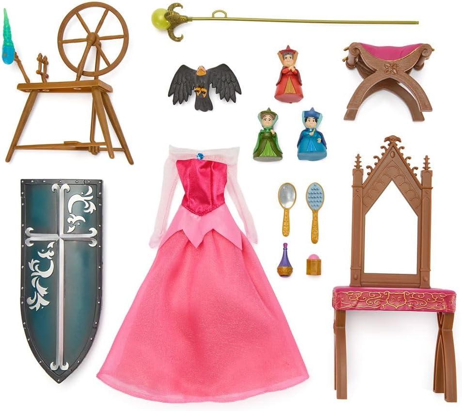 imageDisney Store Official Aurora Classic Doll Gift Set  Sleeping Beauty Play Set  Disney Princess Toys Playset Featuring Aurora Prince Phillip ampamp Maleficent Dolls with Accessories
