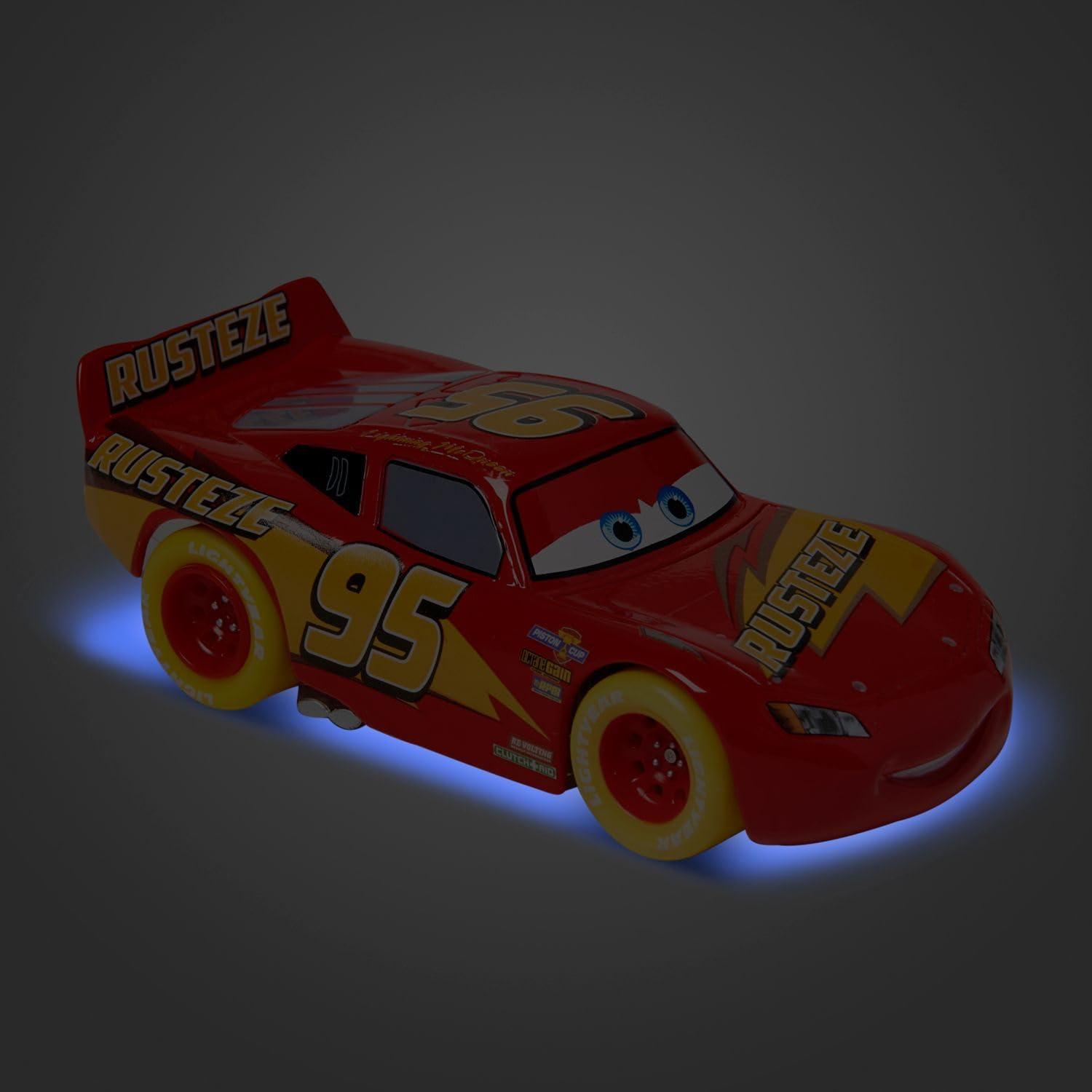 imageDisney Store Official Cars LightUp Pullback Die Cast Set  Featuring Lightning McQueen Jackson Storm Chase Racelott  Neon Lights Set with LightUp PullNRace Diecast Cars