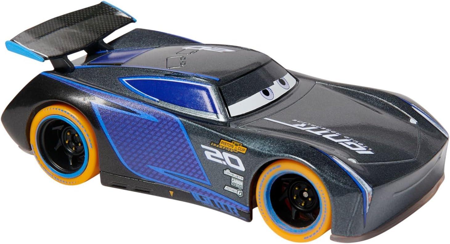 imageDisney Store Official Cars LightUp Pullback Die Cast Set  Featuring Lightning McQueen Jackson Storm Chase Racelott  Neon Lights Set with LightUp PullNRace Diecast Cars