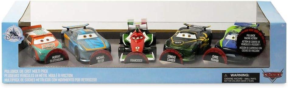 imageDisney Store Official Cars Pull N Race Series Set  Die Cast Metal 143 Scale 15th Anniversary Edition Cars Toys Multi Pac with Window Display