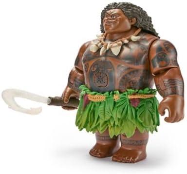 imageDisney Store Official Maui Talking Action Figure with LightUp Fish Hook Sculpted Necklace ampamp Leaf Skirt Poseable Moana Toys for Kids Features Movie Phrases ampamp 8 Points of Articulation